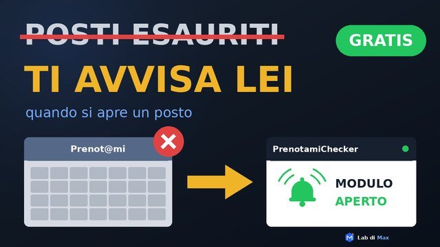 Thumbnail: Prenot@mi posti esauriti, l'estensione ti avvisa quando si apre un posto